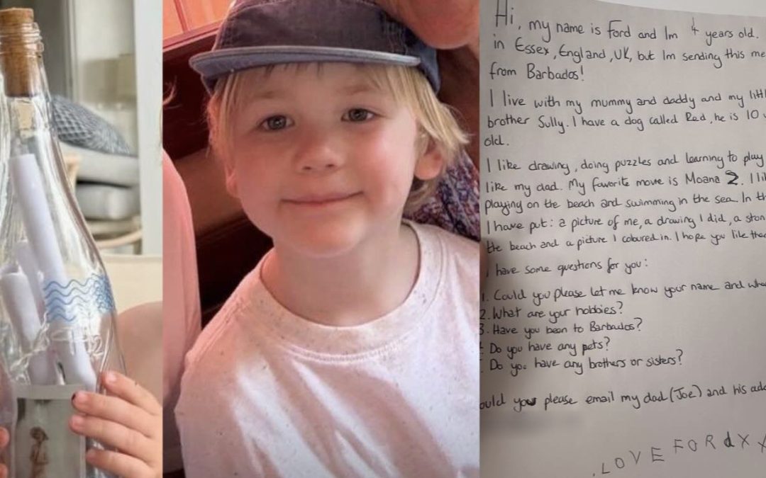 Four-Year-old is Ecstatic to Receive Reply to His Message in a Bottle–and Wonders if He has to Send Another Bottle Back