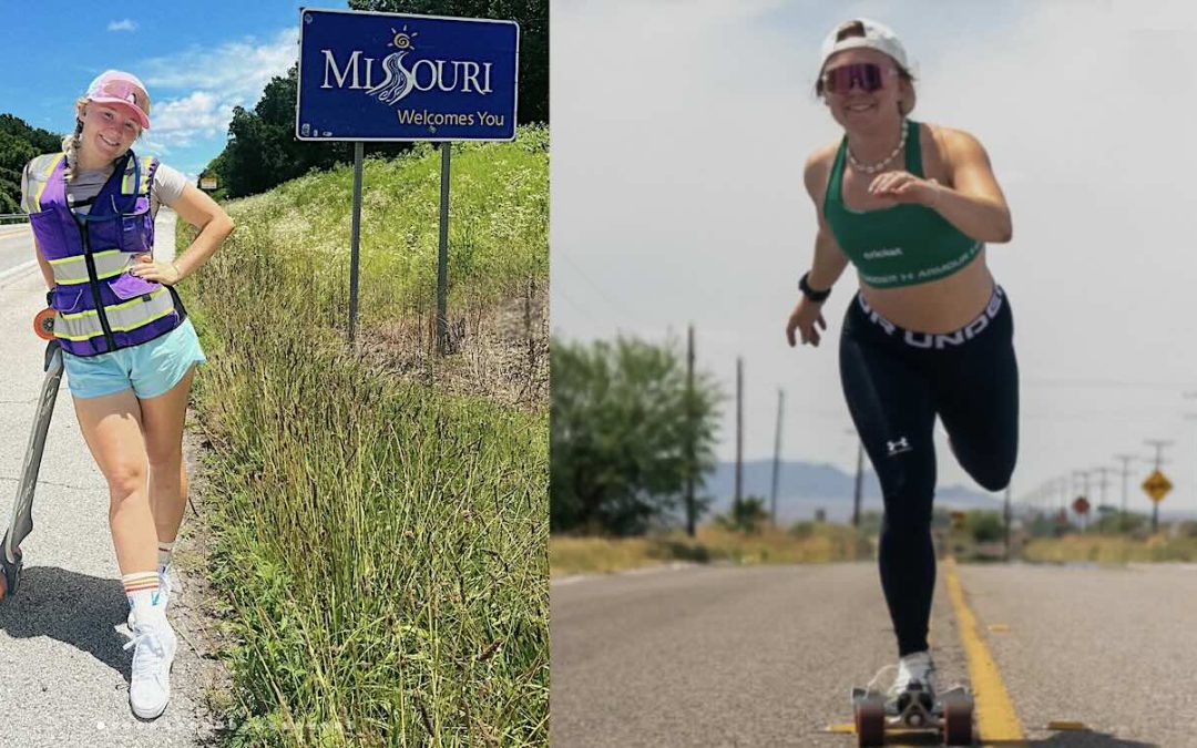29-yo Becomes First Woman to Cross U.S. on a Skateboard–Honoring Stepfather Whose Ashes Were Carried in a Necklace