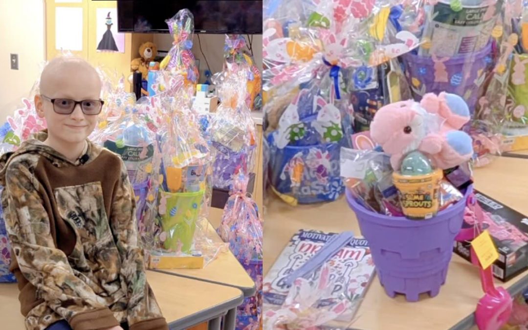 Young Boy with Cancer Delivers 124 Gorgeous Easter Baskets to Kids in Hospitals After Fundraising $2,000